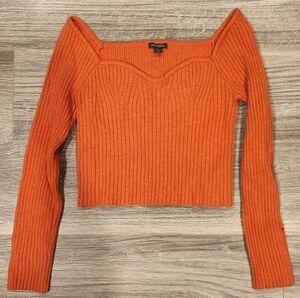 Wild Fable Vibrant Orange Off-Shoulder Sweater